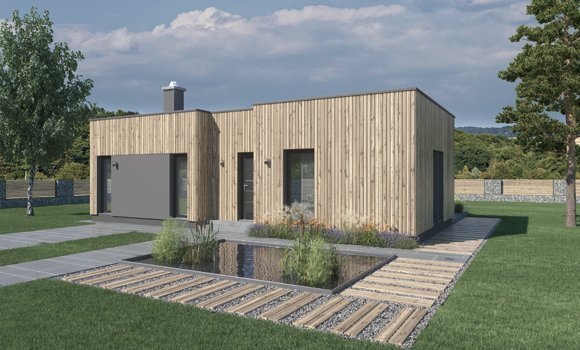 VEXTA B57 - PLOCHÁ STŘECHA - moderní bungalov 3kk